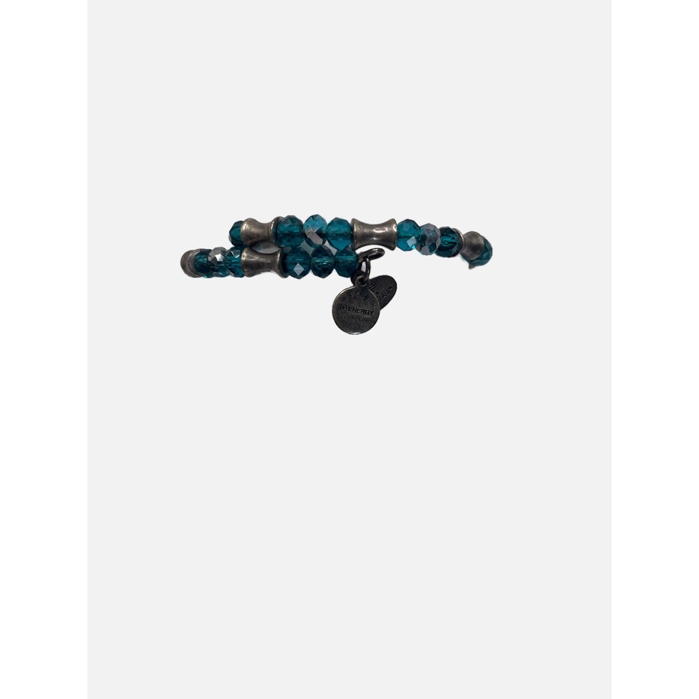 Alex and Ani Wrap Bracelet Women OS Teal Crystal Vintage Sixty-Six Boho Silver